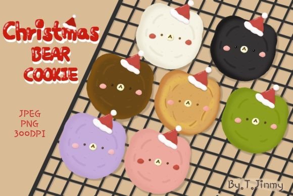 Christmas Bear Cookie Illustration for Blog and Web Design
