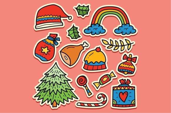 Christmas Doodle Cartoon Illustration for Blog and Website Design