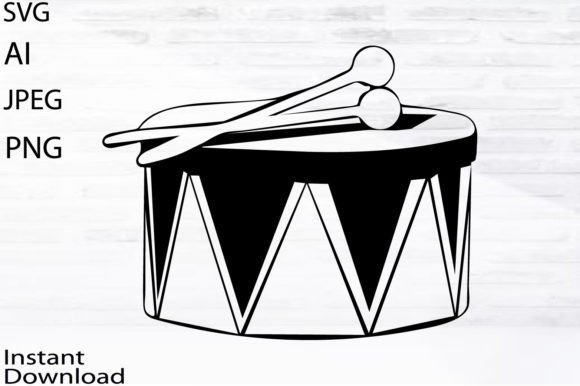 Christmas Drum SVG Jpg Png Ai for Website and Editorial Use