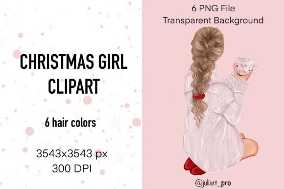 Christmas Girl Clipart for Handmade Creations