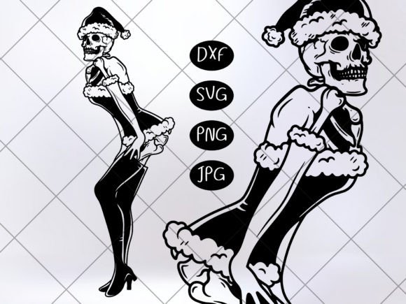Christmas Santa Skeletons Svg for Website and Editorial Design