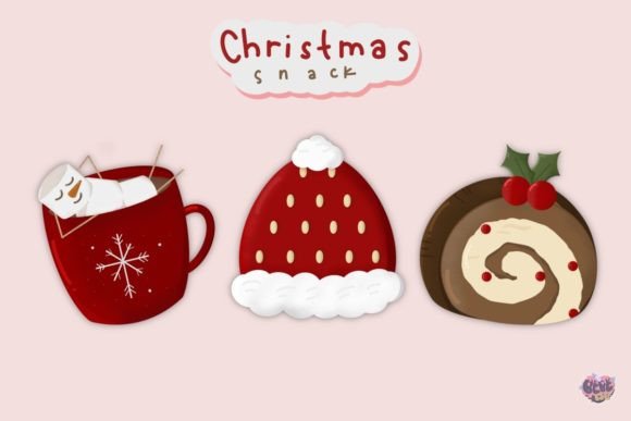 Christmas Snack Illustrations for Crafting and Design
