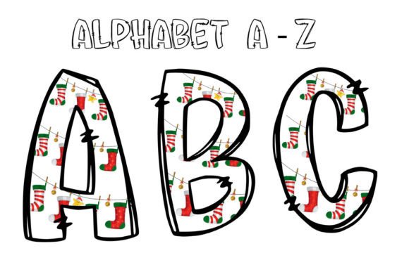 Christmas Sock Alphabet Letters Doodle Review