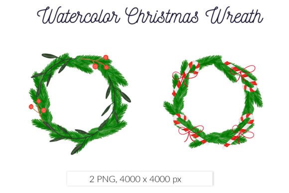 Christmas Wreath Watercolor Candy Berry Review