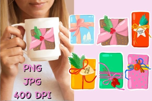 Gift Boxes Cliparts for Christmas Illustrations