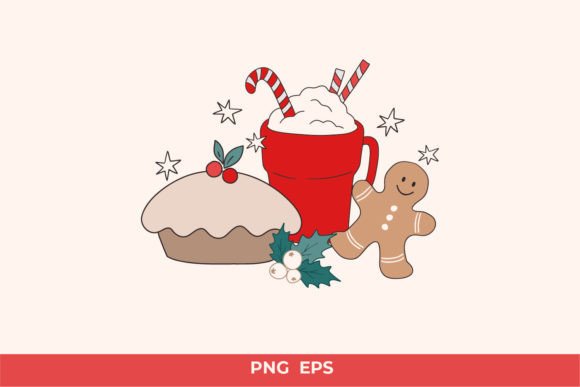 Groovy Retro Christmas PNG Sublimation for Blog Graphics