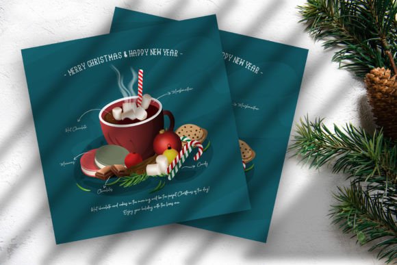 Hot Chocolate and Cookies for Christmas Illustrations