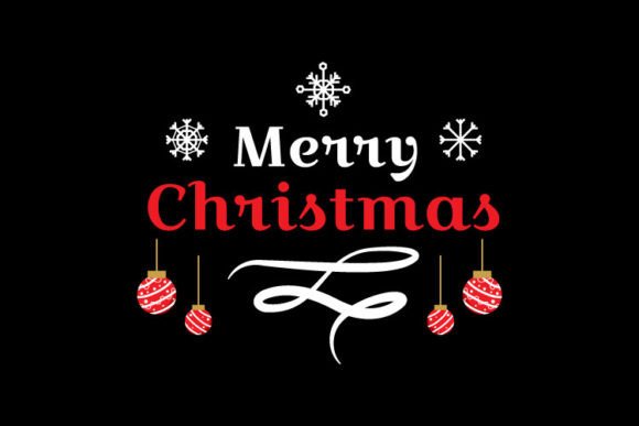 Merry Christmas Word Illustration Design for Crafting