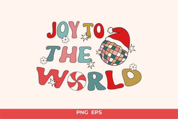 Retro Christmas Joy PNG Sublimation for Website Illustrations