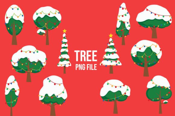 Tree Christmas PNG Clipart for Branding and Illustrations
