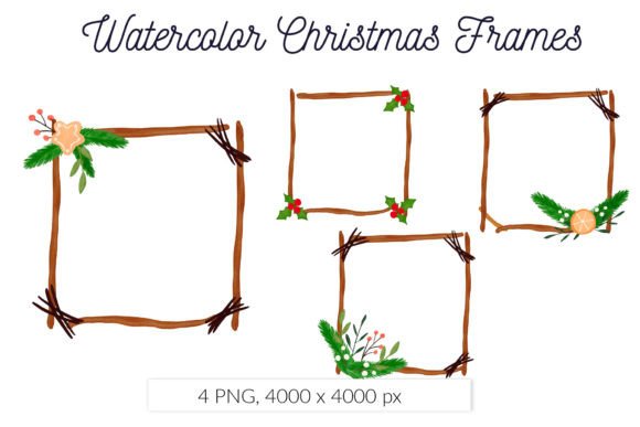 Watercolor Christmas Floral Square Frame Review